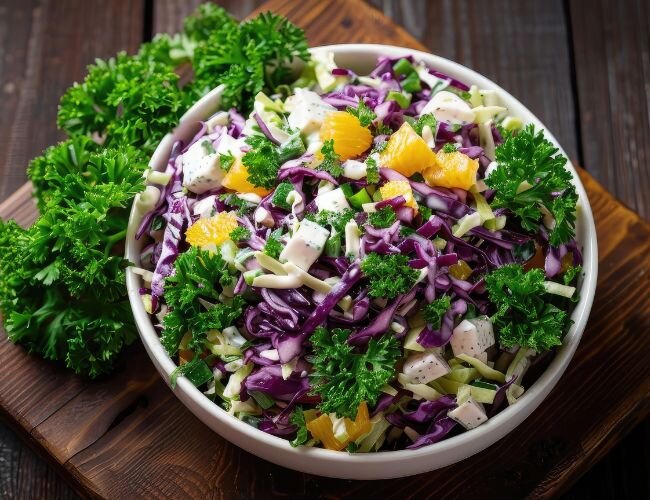 rotkrautsalat_mit_mandarinen_und_ziegenkaese | © www.adobe.stock.com