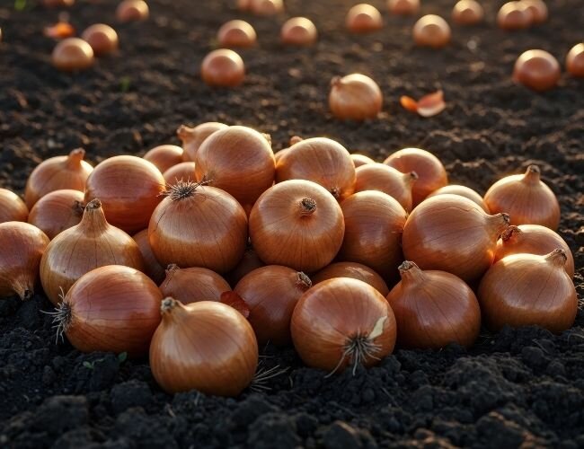 zwiebel_auf_erde | © www.adobe.stock.com