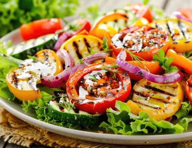 eichblattsalat_mit_gegrilltem_gemüse_rezept | © stock.adobe.com eichblattsalat_mit_gegrilltem_gemüse_rezept | © stock.adobe.com