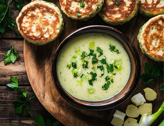 kopfsalat_suppe_mit_dicken_pfannkuchen | © adobe.stock.com kopfsalat_suppe_mit_dicken_pfannkuchen_rezept | © adobe.stock.com
