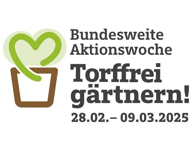 Logo der Aktionswoche „Torffrei gärtnern!“ mit Datum | © BMEL