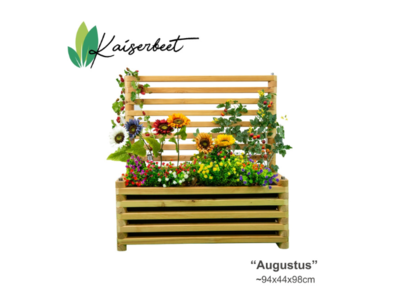 Kompaktes Hochbeet "Augustus" mit integriertem Rankgitter für Kletterpflanzen​ | © Kaiserbeet