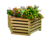 Hochbeet "Franz Josef" bepflanzt mit bunten Blumen und Kräutern​ | © Kaiserbeet